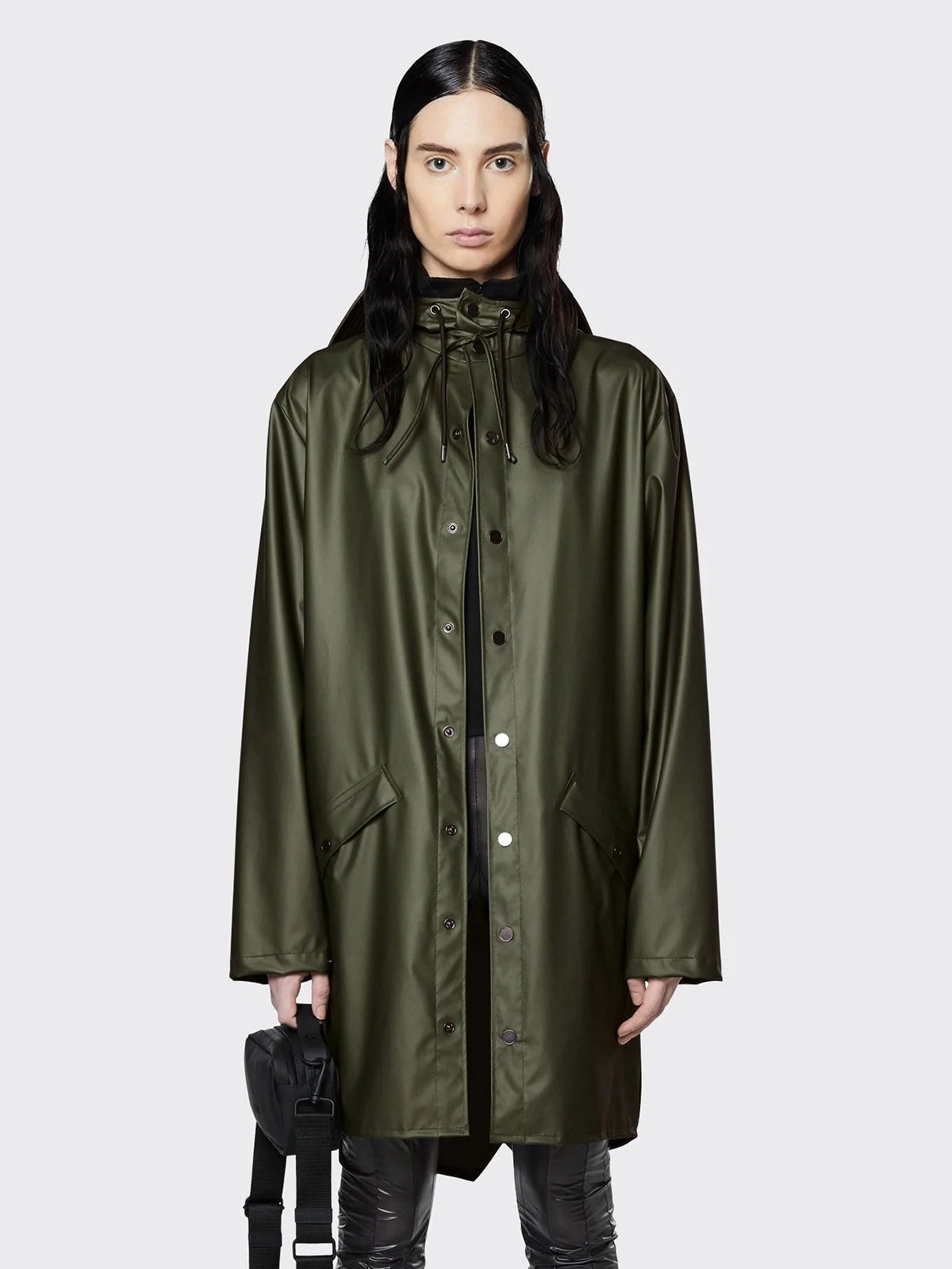 Rains green long jacket shop