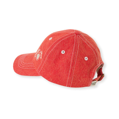Tate Embroidered Demin Cap Apple Red