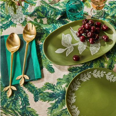 Festive Foliage Green Table Cloth Large