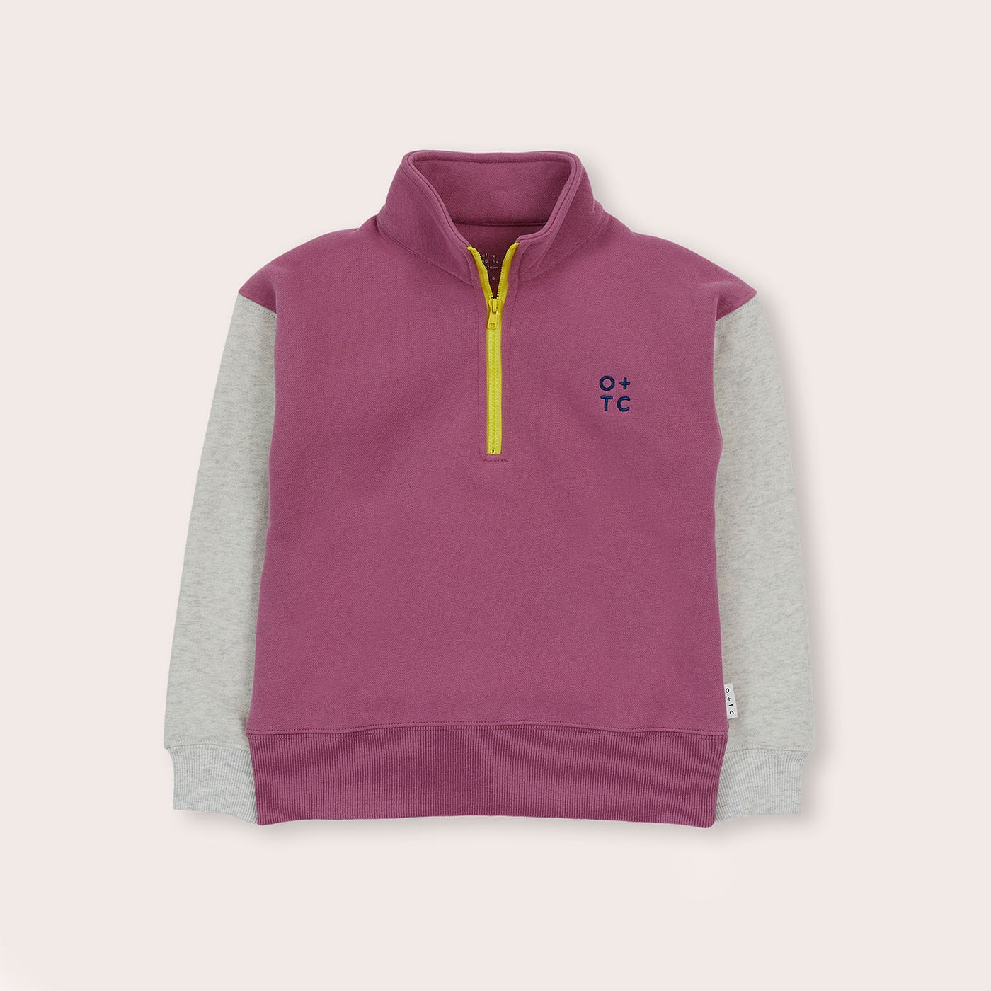 Mauve Cosy Block Zip Pull Over