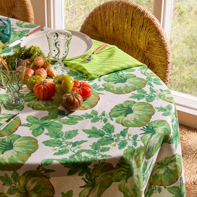 Heirloom Green Linen Tablecloth - Medium