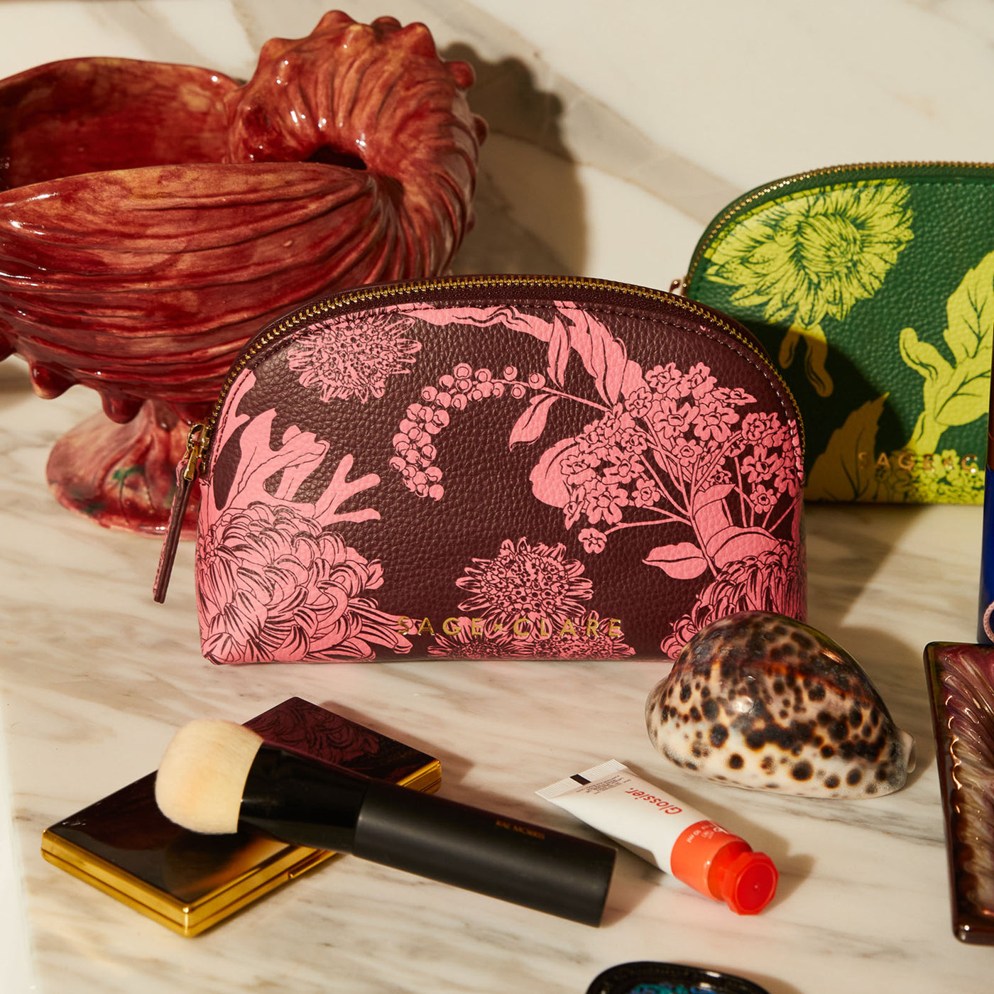 Delphine Cosmetic Pouch - Garnet