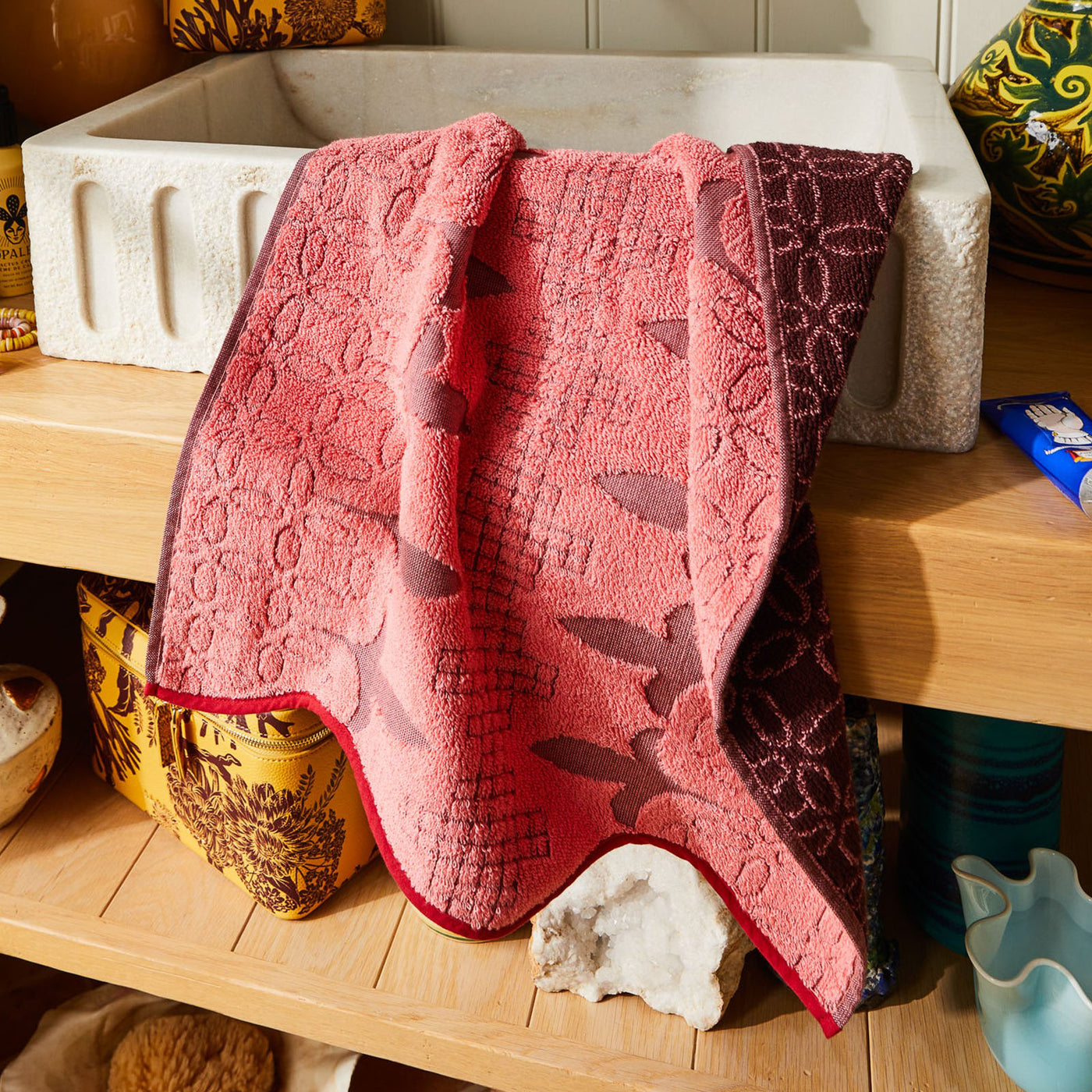 Esme Bath Hand Towel - Hibiscus