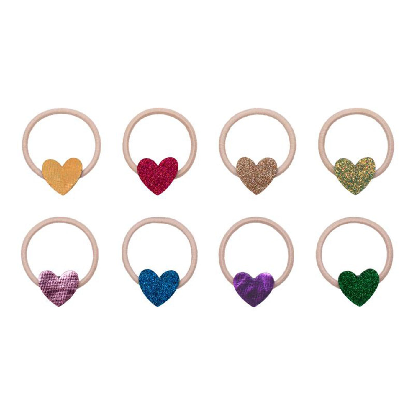 Jazzy Heart Hair Tie - 8pc