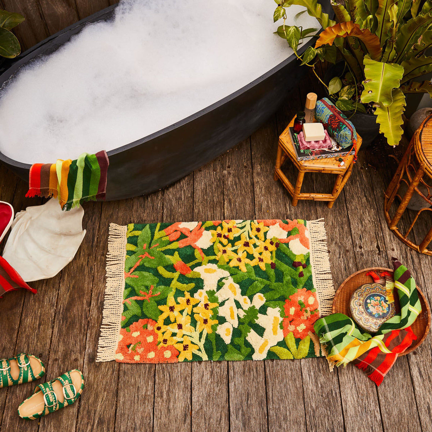 Francesca Bath Mat - Kelp