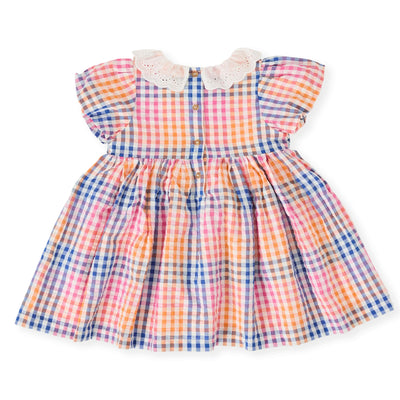 Rainbow Gingham Flo Smocked Dress