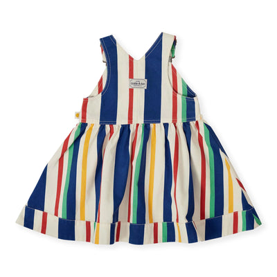 90's Bold Stripe Hedi Denim Pinafore Dress