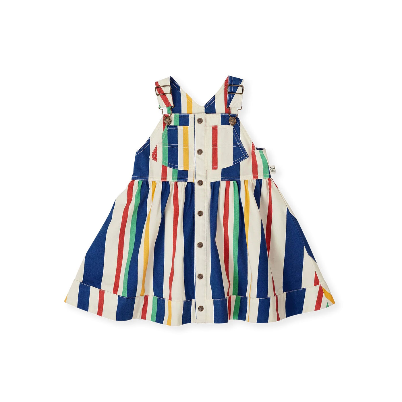 90's Bold Stripe Hedi Denim Pinafore Dress