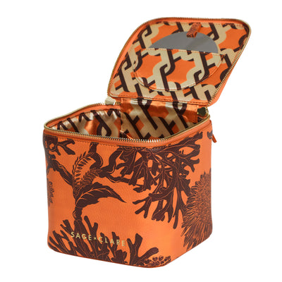 Delphine Small Vanity Case - Vivid Coral