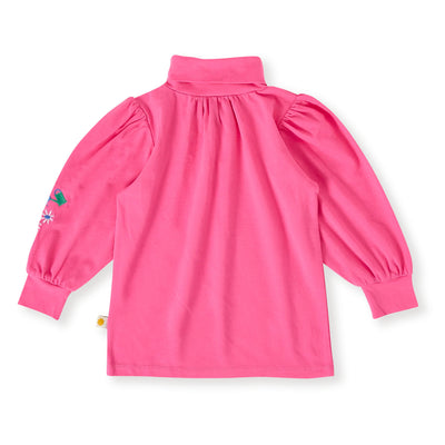 Sofia Embroidered Puff Sleeve Skivvy French Rose