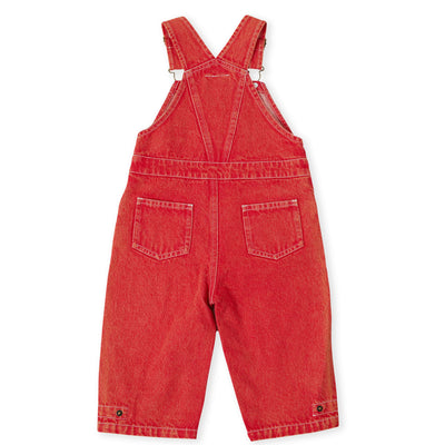 Blake Vintage Washed Denim  Overalls Apple Red