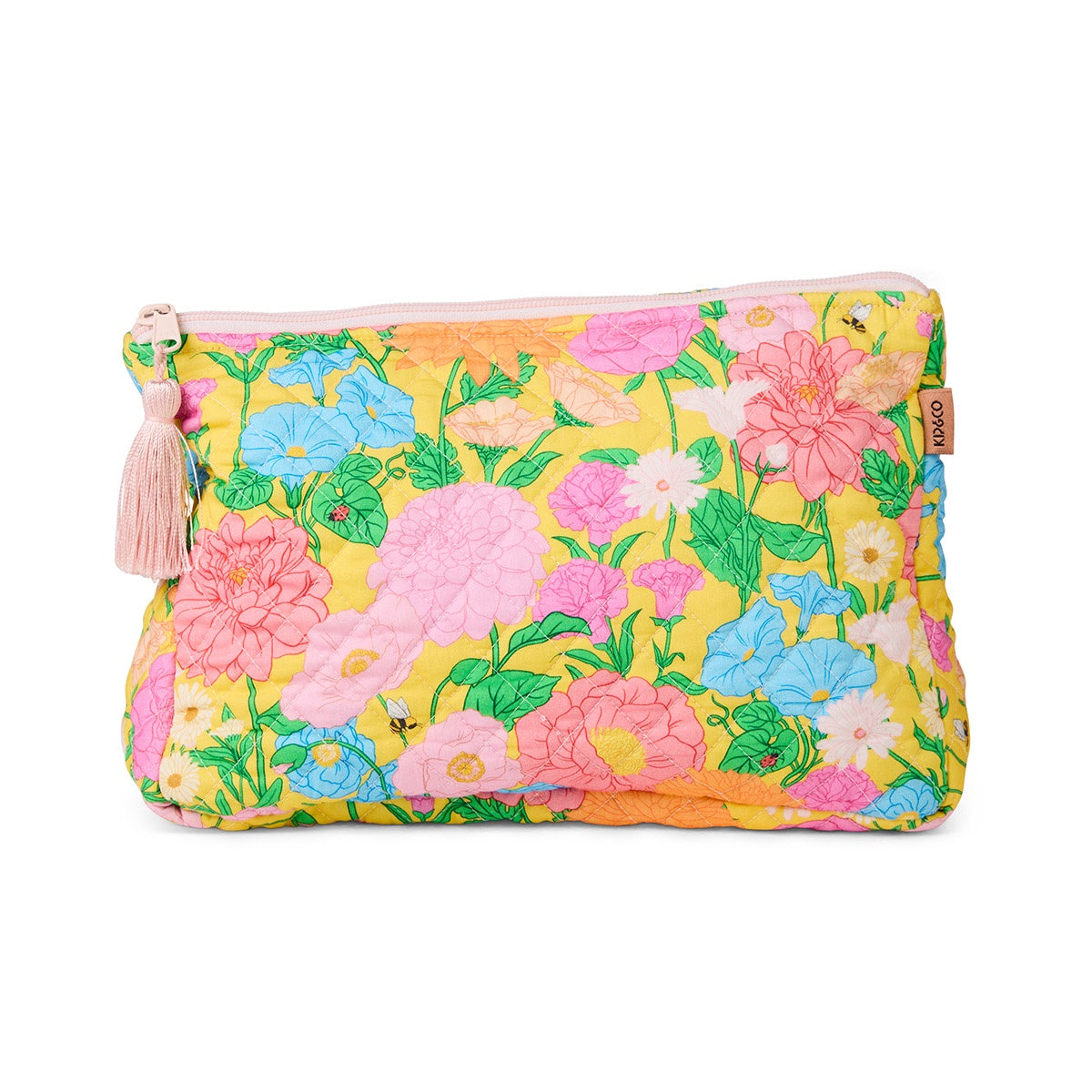 Follow The Sun Yellow Quilted Toiletry Purse