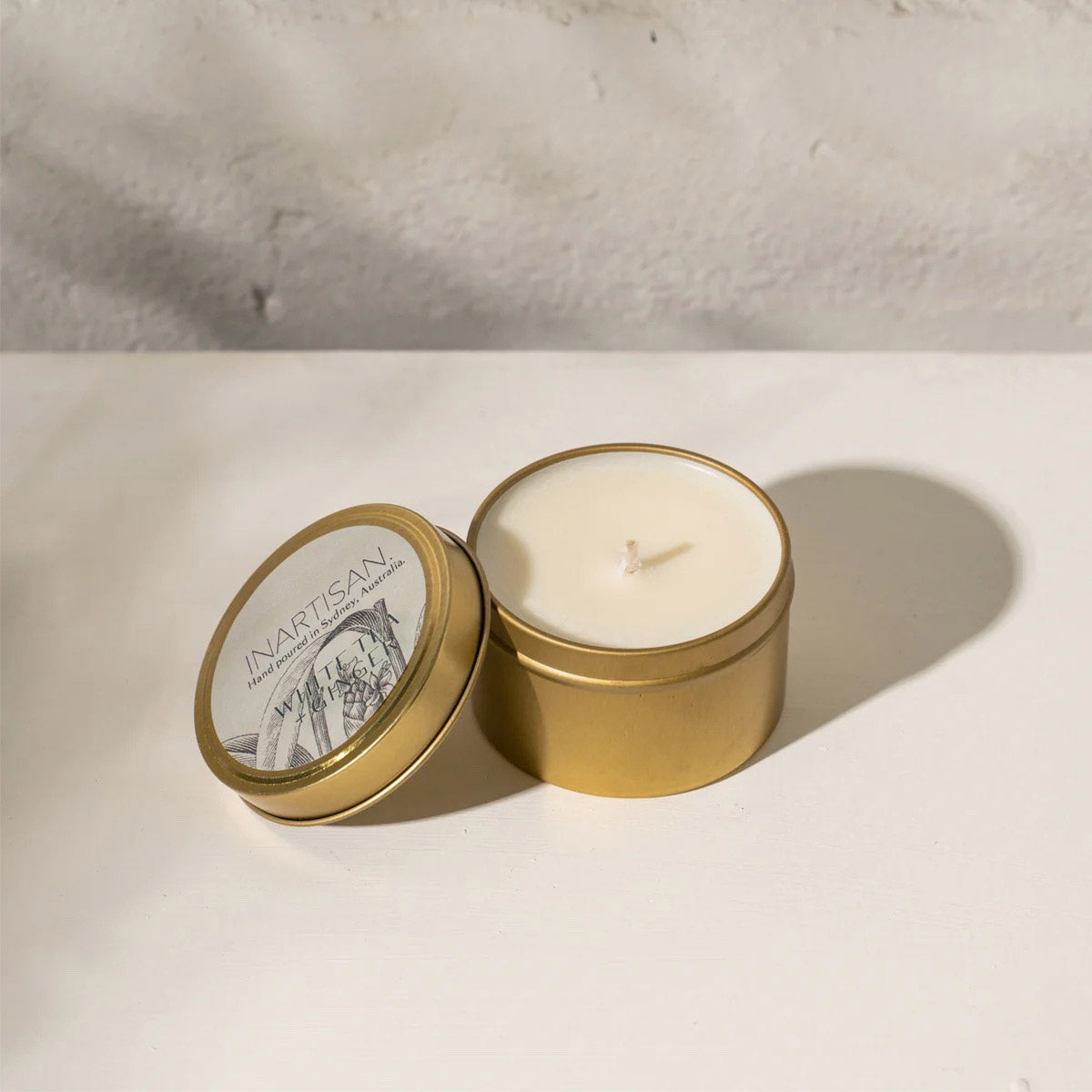 Soy Candle in Travel Tin - White Tea and Ginger