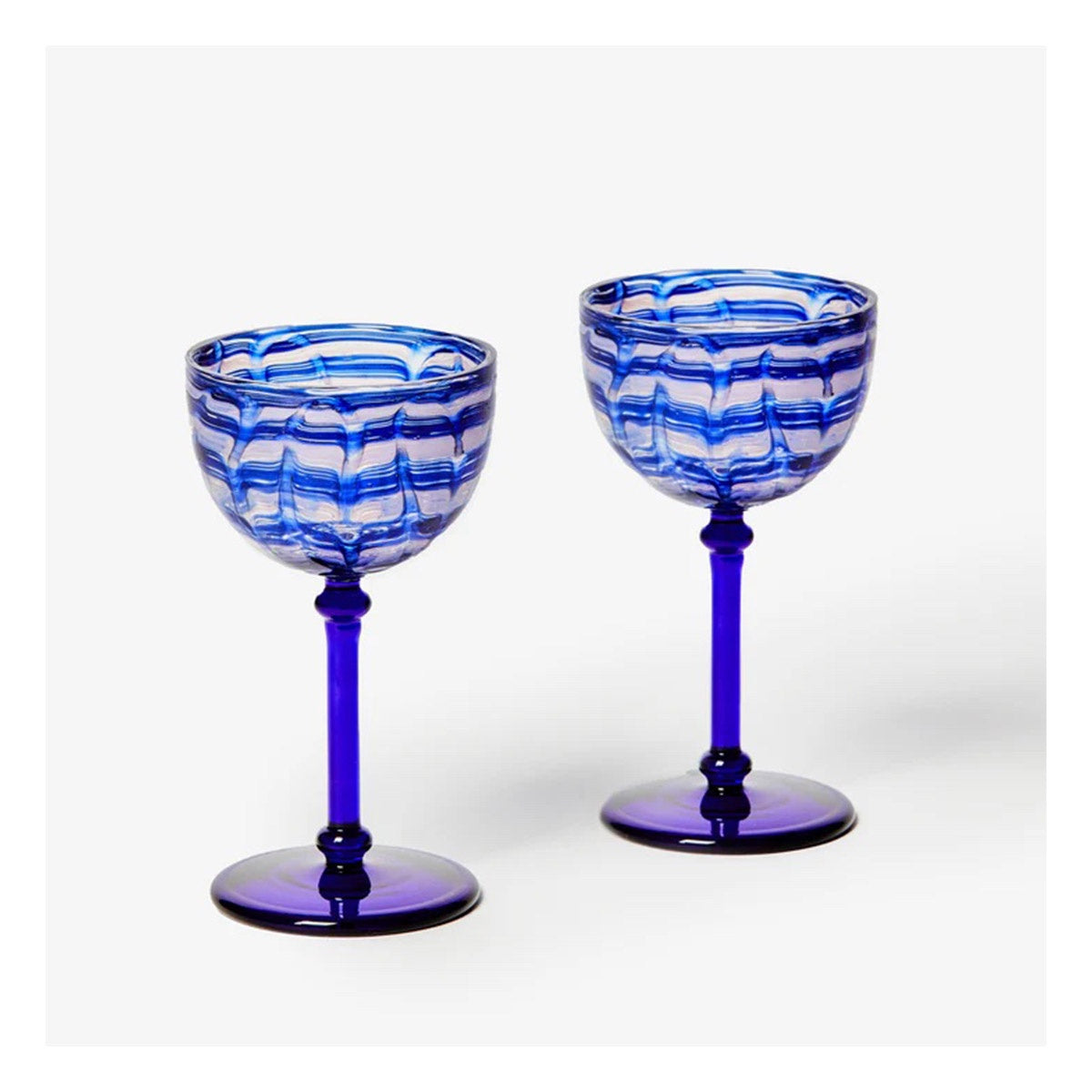 Watercolour Blue Coupes - Set of 2