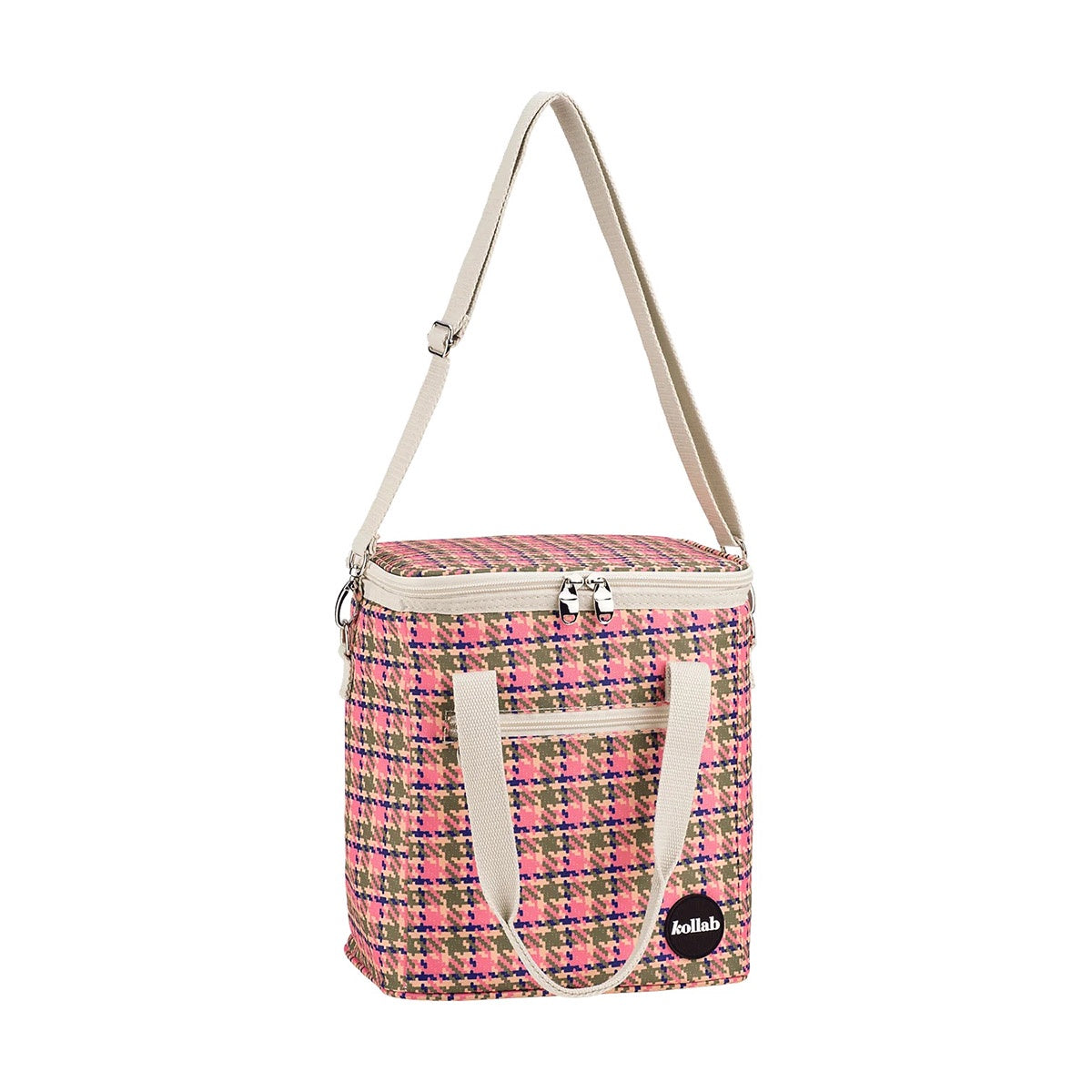 Mini Cooler - Pink Houndstooth