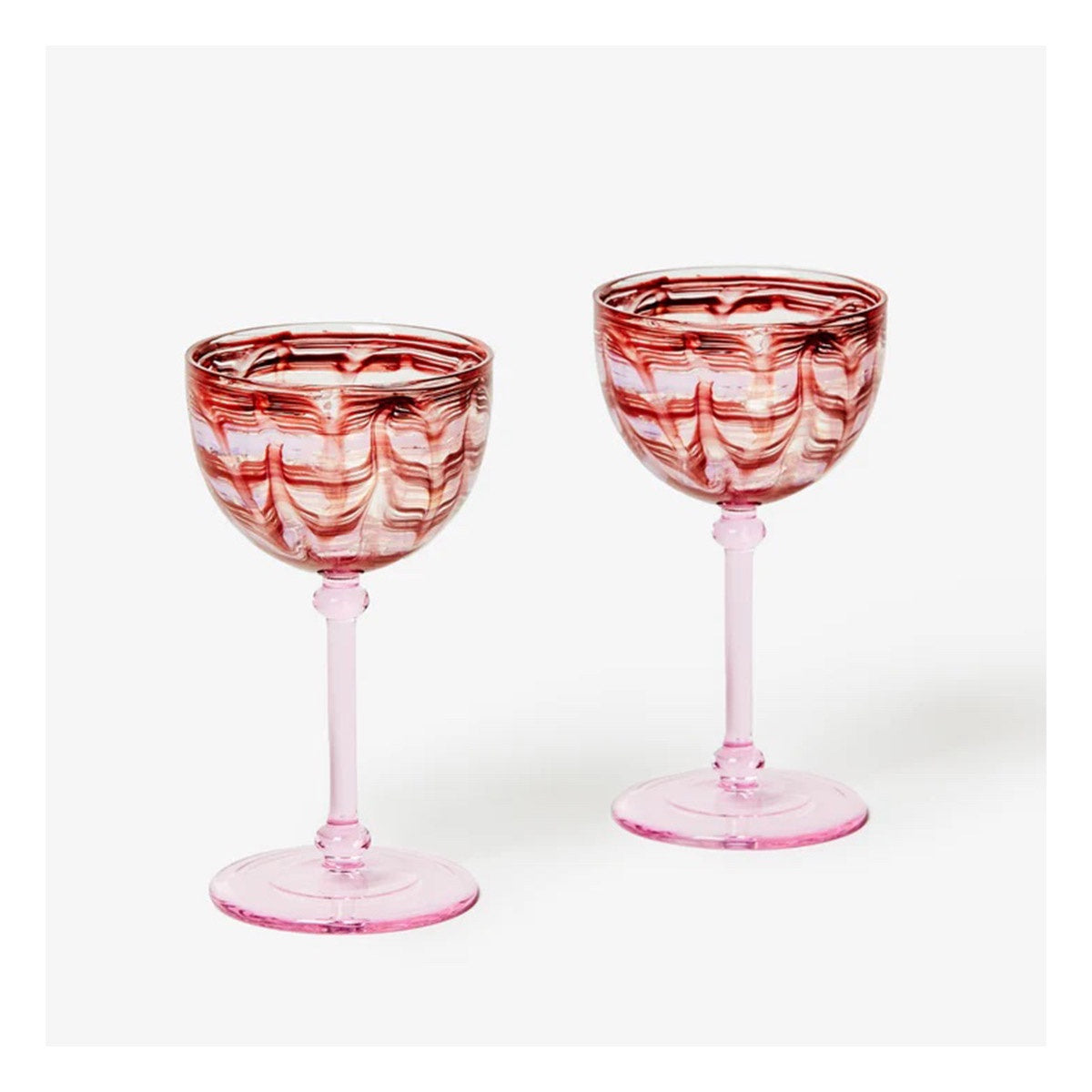 Watercolour Pink Coupes - Set of 2