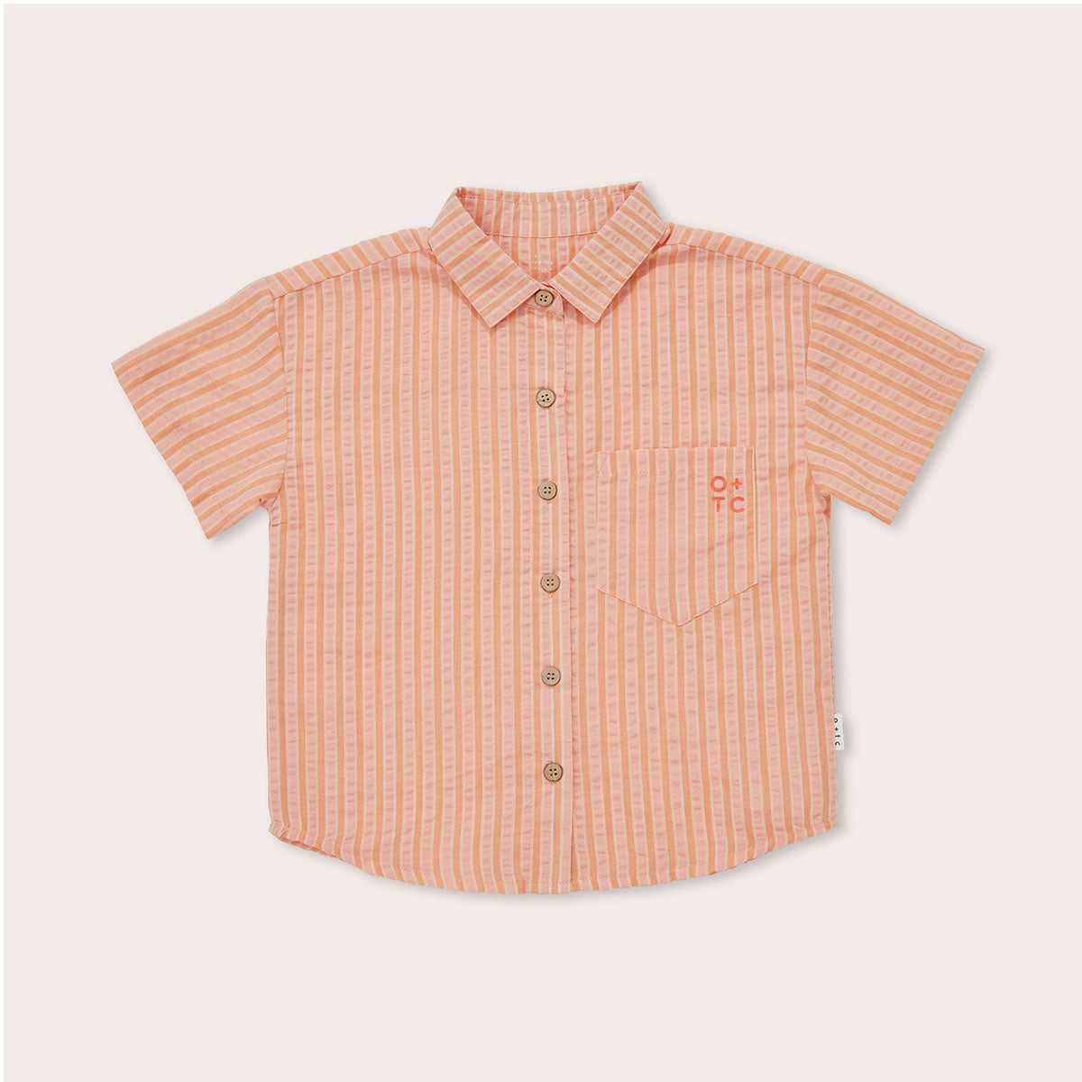 Cantaloupe Button Down Short Sleeve Shirt