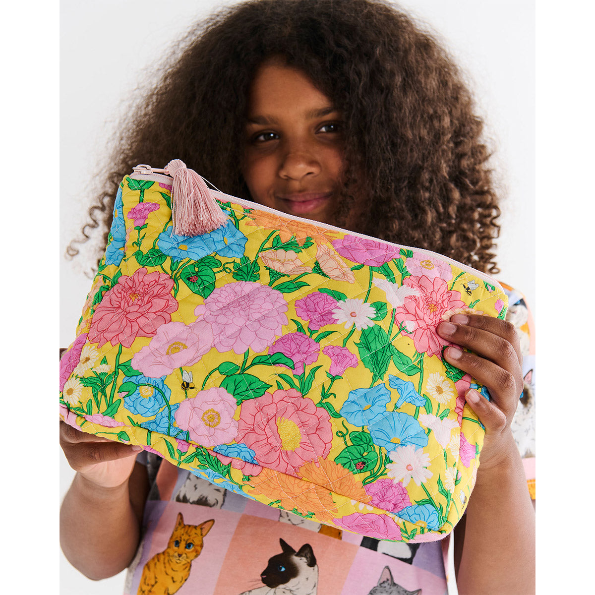 Follow The Sun Yellow Quilted Toiletry Purse