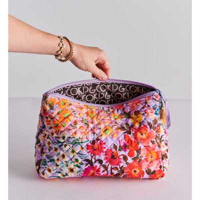 Forever Floral Lilac Quilted Toiletry Purse