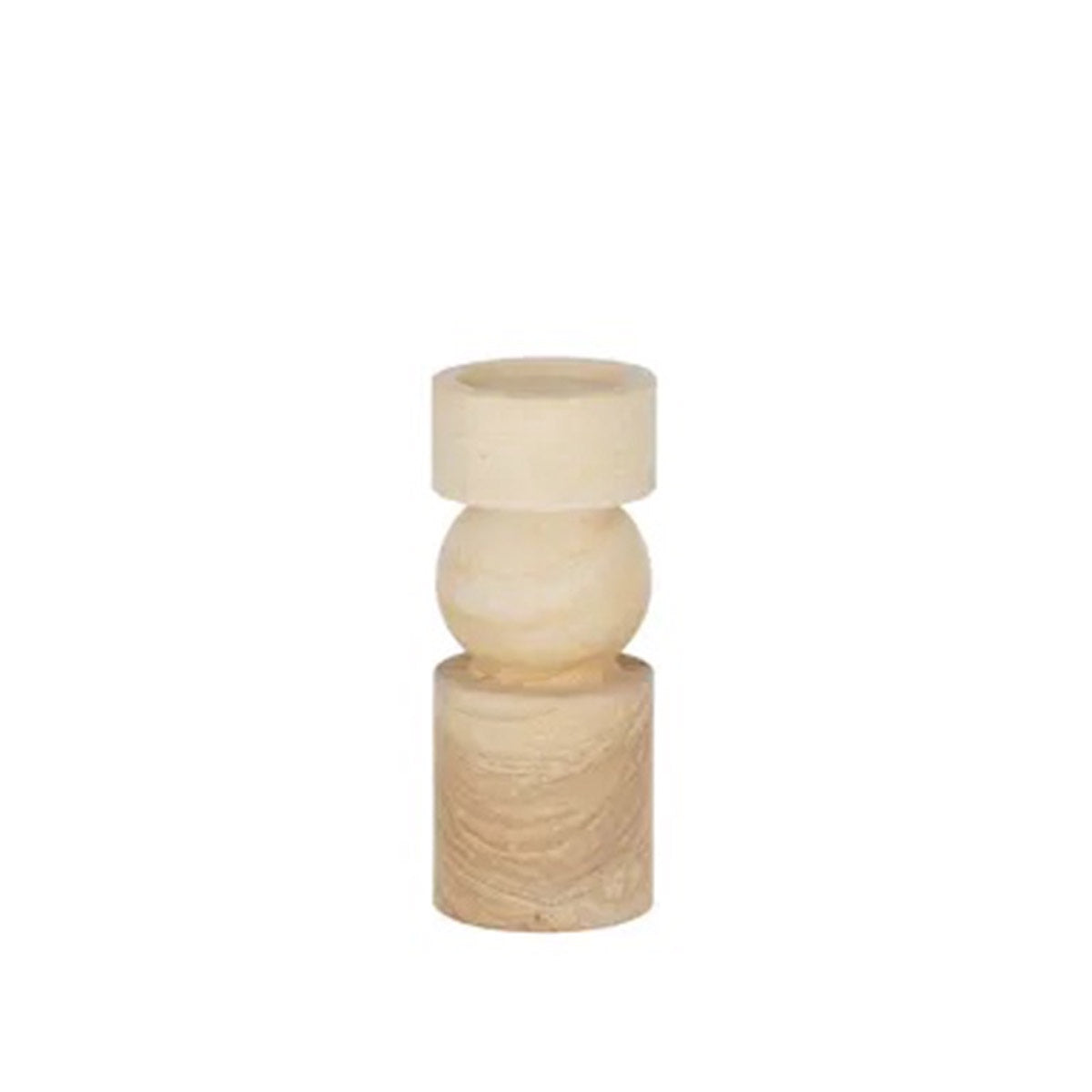 Uma Sandstone Candleholder Tan Small