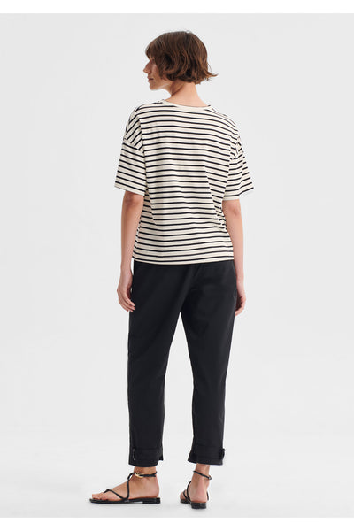 Archie Stripe Tee Blaclk/Cream