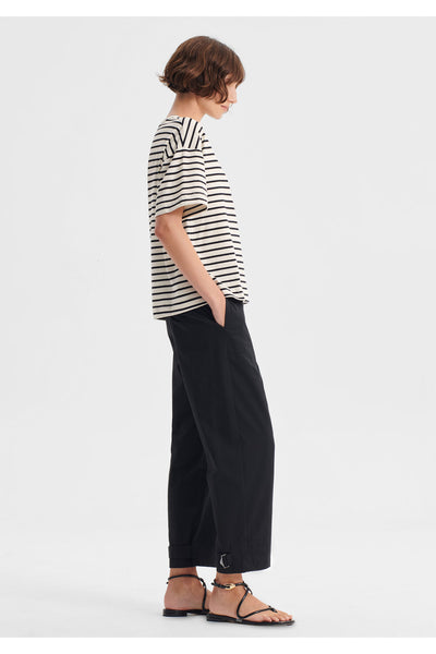 Archie Stripe Tee Blaclk/Cream