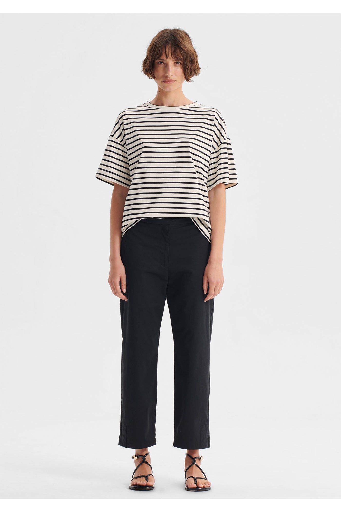 Archie Stripe Tee Blaclk/Cream