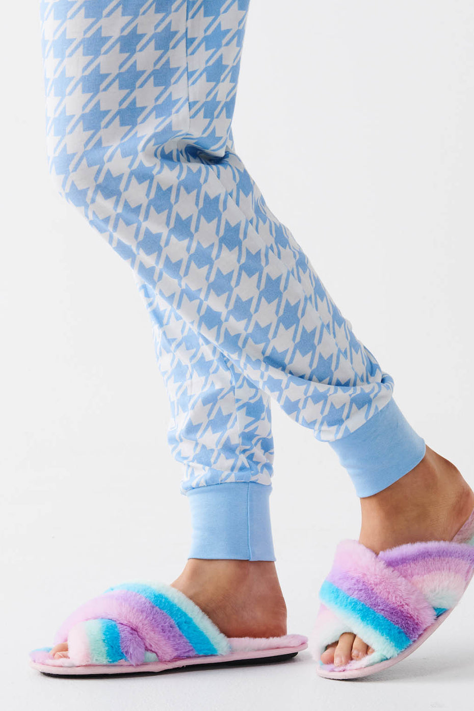 Houndstooth Blue, Long Sleeve Pyjama Set