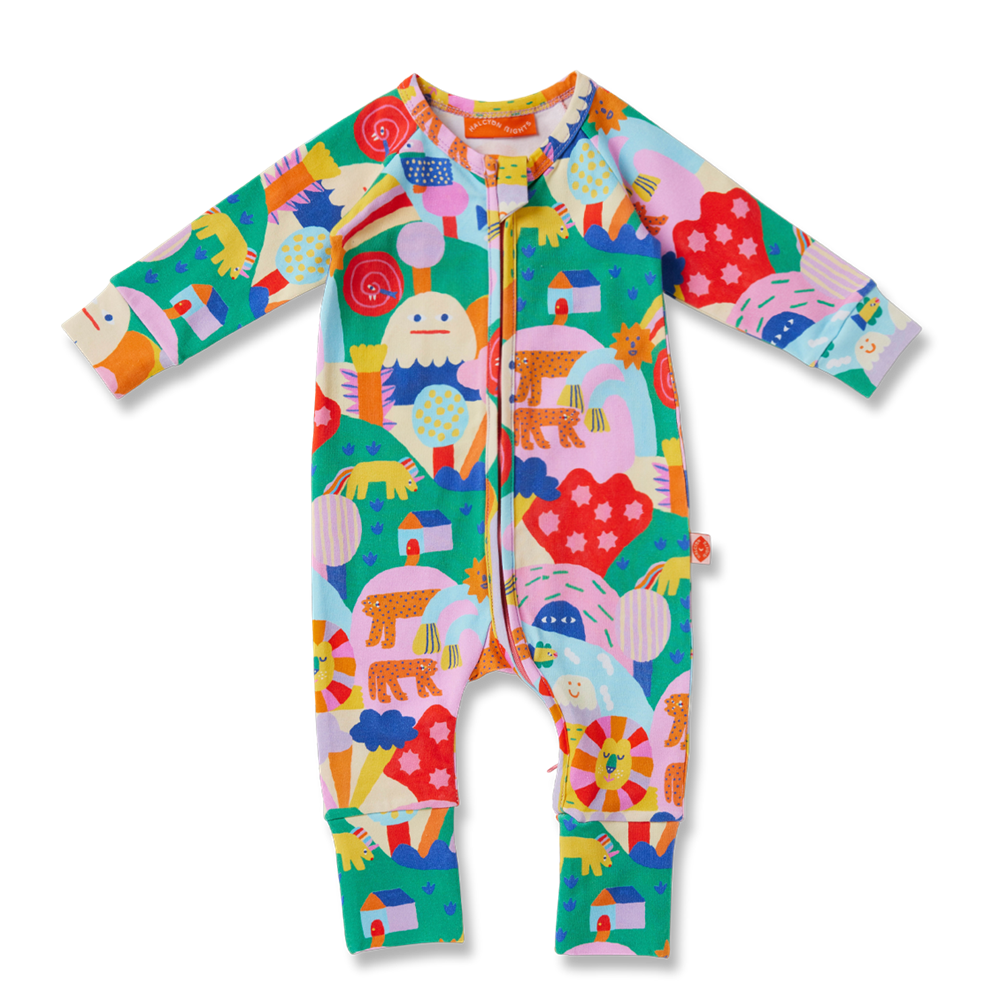 Rainbow Valley Long Sleeve Romper