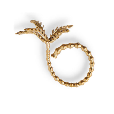 Brass Palm Tree Napkin Rings Set of 6