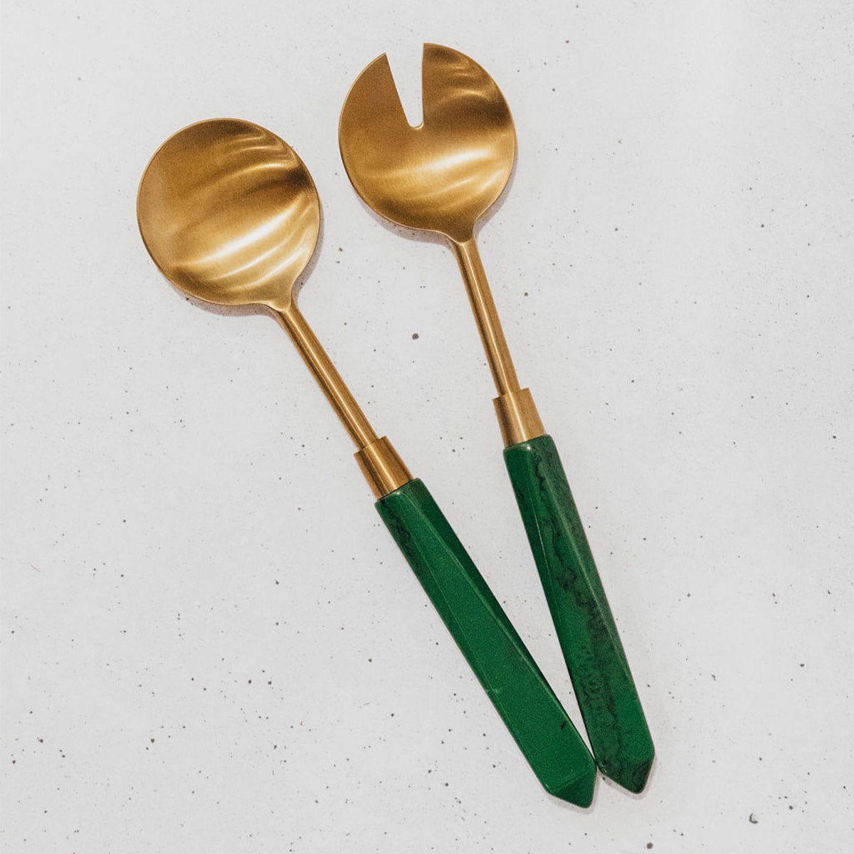 Forest Salad Servers  Gold