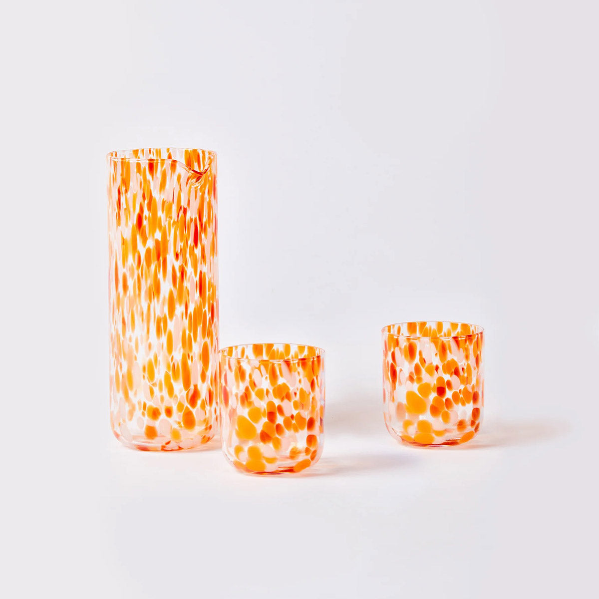 Glass Carafe Dots - Orange