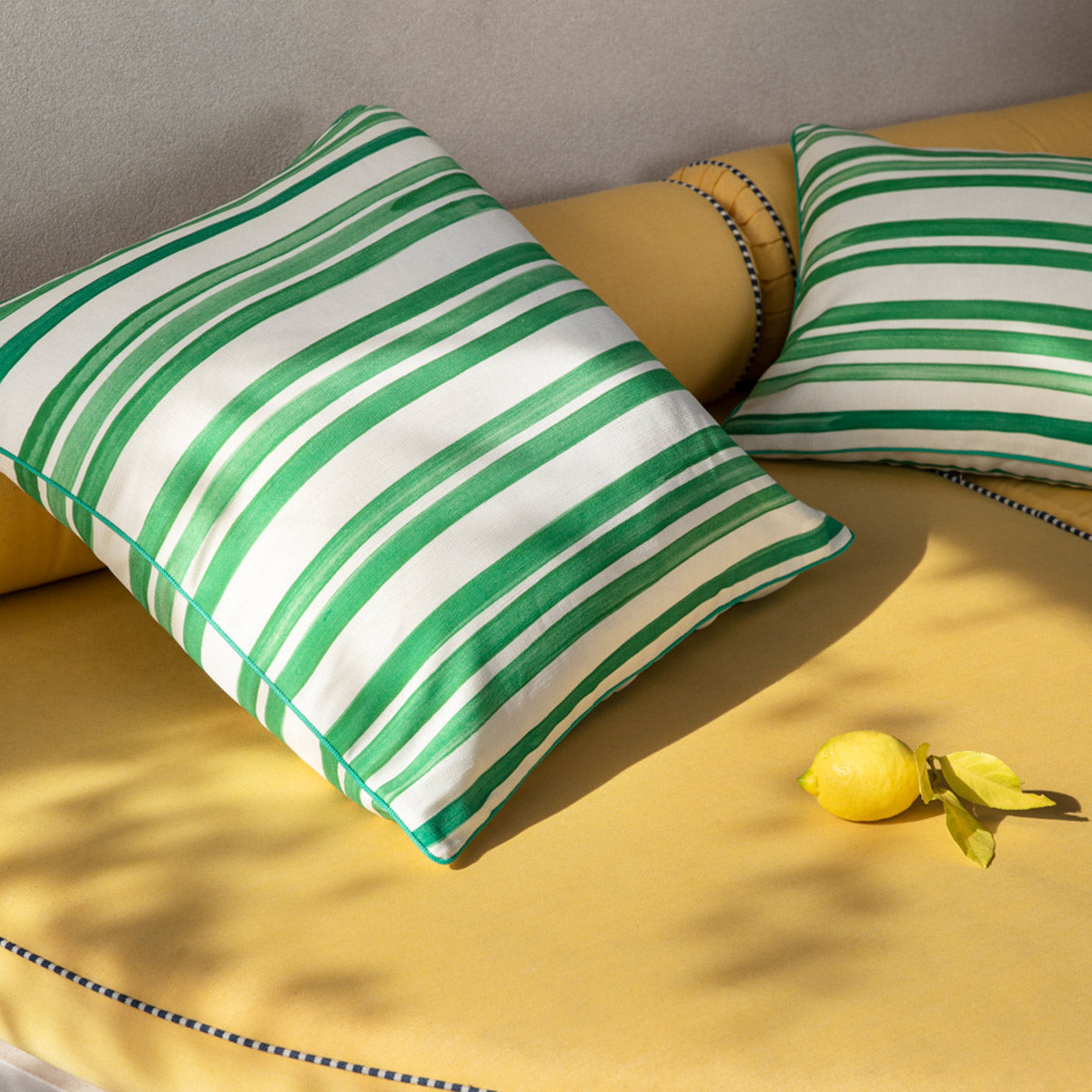 Outdoor Cushion Striped Green 60 x 40cm