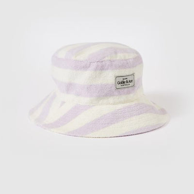 Smiley Terry Towelling Bucket Hat - Lavender