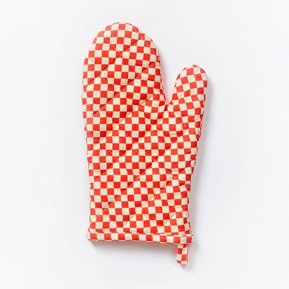 Oven Mitt Tiny Checkers Red