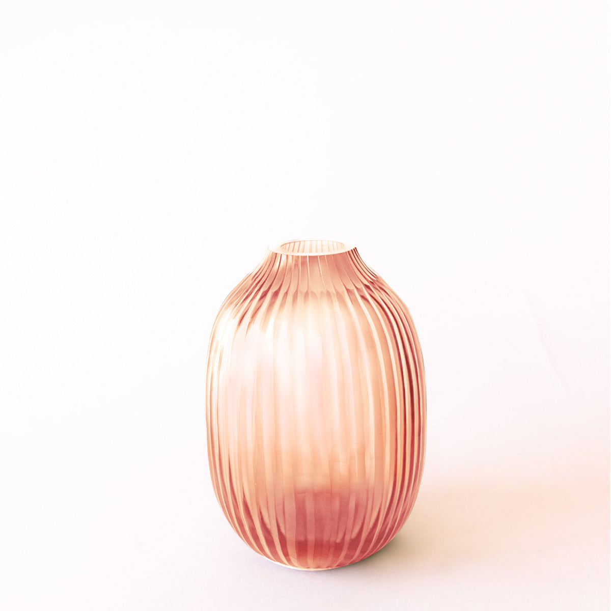 Cut Glass Vase Pod - Peach