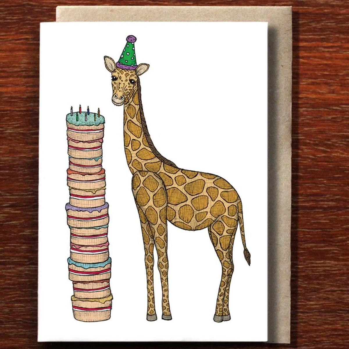 Birthday Giraffe, Greeting Card
