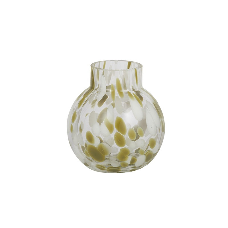 Splatter Glass Vase - Moss