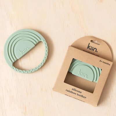 Silicone Rainbow Teether Sage