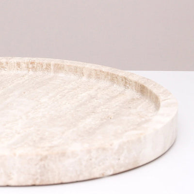Nile Round Travertine Tray