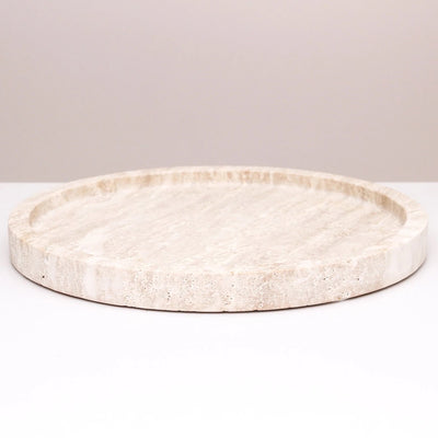 Nile Round Travertine Tray