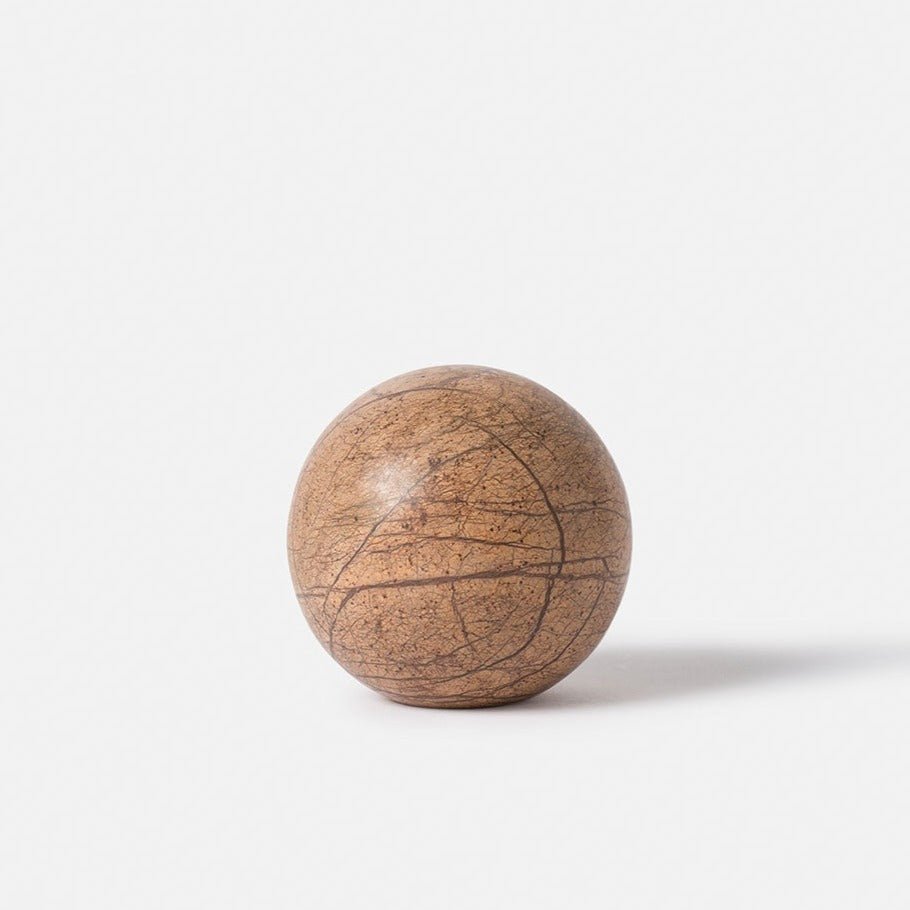 Geo Marble Sphere Forest Brown