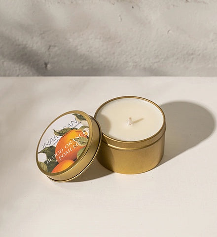 Soy Candle in Travel Tin - Blood Orange & Pomelo