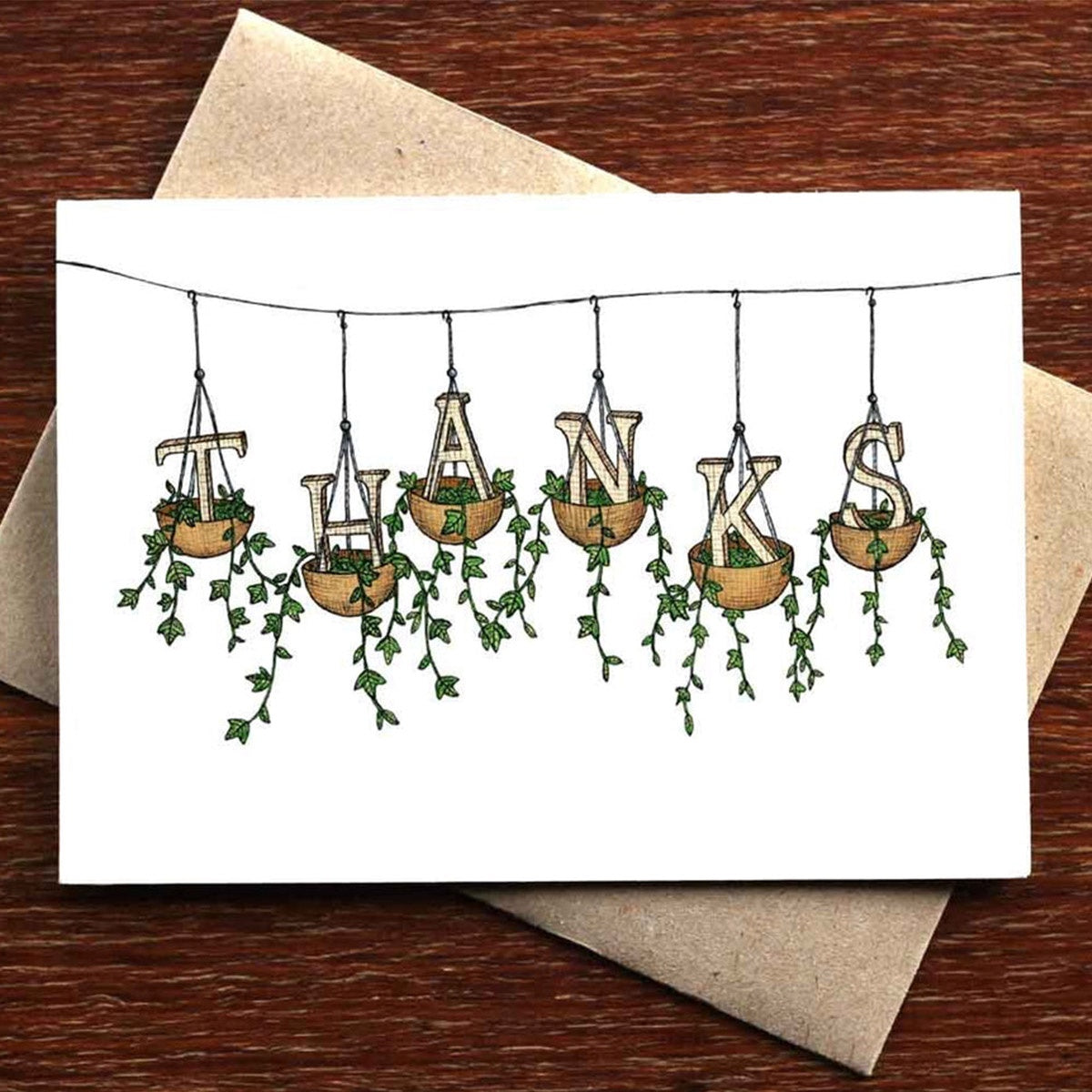 Thanks Hanging Plants Greeting Card